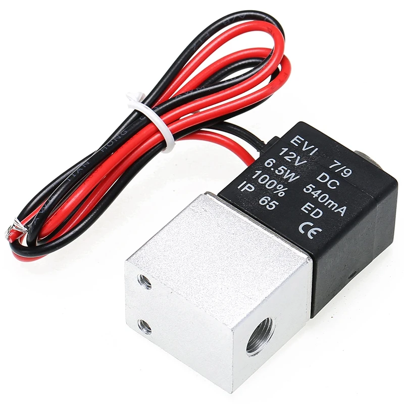 1Pc 1/4 inch NPT 2 Ways Normally Closed Valve 12V Pneumatic Aluminum Electric Solenoid Air Valve