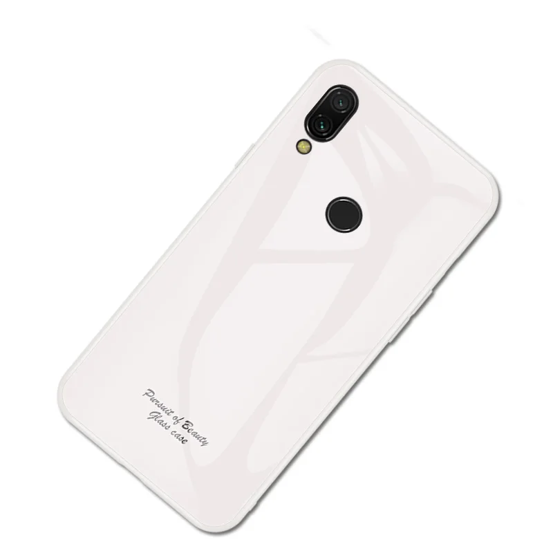 Redmi Note 7 Fahsion Macaron закаленное стекло крышка для Xiaomi Redmi Note 7 6," Силиконовый противоударный чехол корпус на Redmi Note 7 - Цвет: White