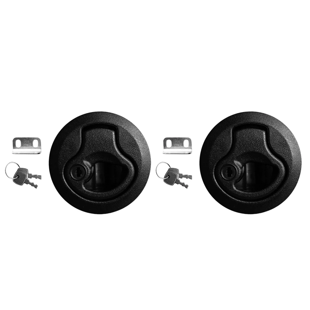 2pcs  2' Flush Pull Slam Latch for Marine Boat Deck Hatch RV 1/4' Door Lock