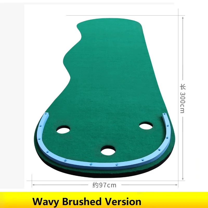 Крытый PGM для гольфа зеленый семейный Практический Портативный Мини-гольф зеленый Тренировочный Набор для упражнений коврик - Цвет: Wavy