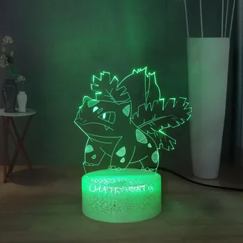 

Pokemon Cartoon Animal Table Lamp Cute Ivysaur USB Touch LED Night Light Switch 3D Bedroom Night Lamp Lovely USB Mini Desk Lamp