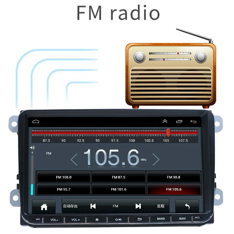  9 Inch 2 Din Auto Android 8.1 GPS Navigation Auto Stereo Radio Multimedia Player für Golf-Polo