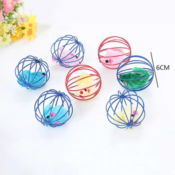 

Cat Toy Iron Cage Mouse Feather Plush Mouse Cat Toys Interactive Kitten Playing Funny Mice Mouse Toys for Cats Pet Supplies