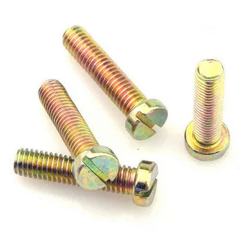 

25pcs M5 Slotted screws column head bolts open slot cylinder screw one line socket bolt color zinc plating