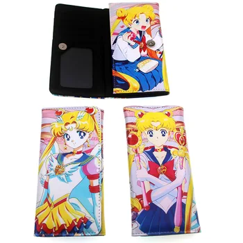 

Sailor Moon Anime Cosplay Long Wallet PU Leather Cute Tsukino Usagi Women Men Cartoon Hasp Zipper Coin Purse Card Holder Clutch