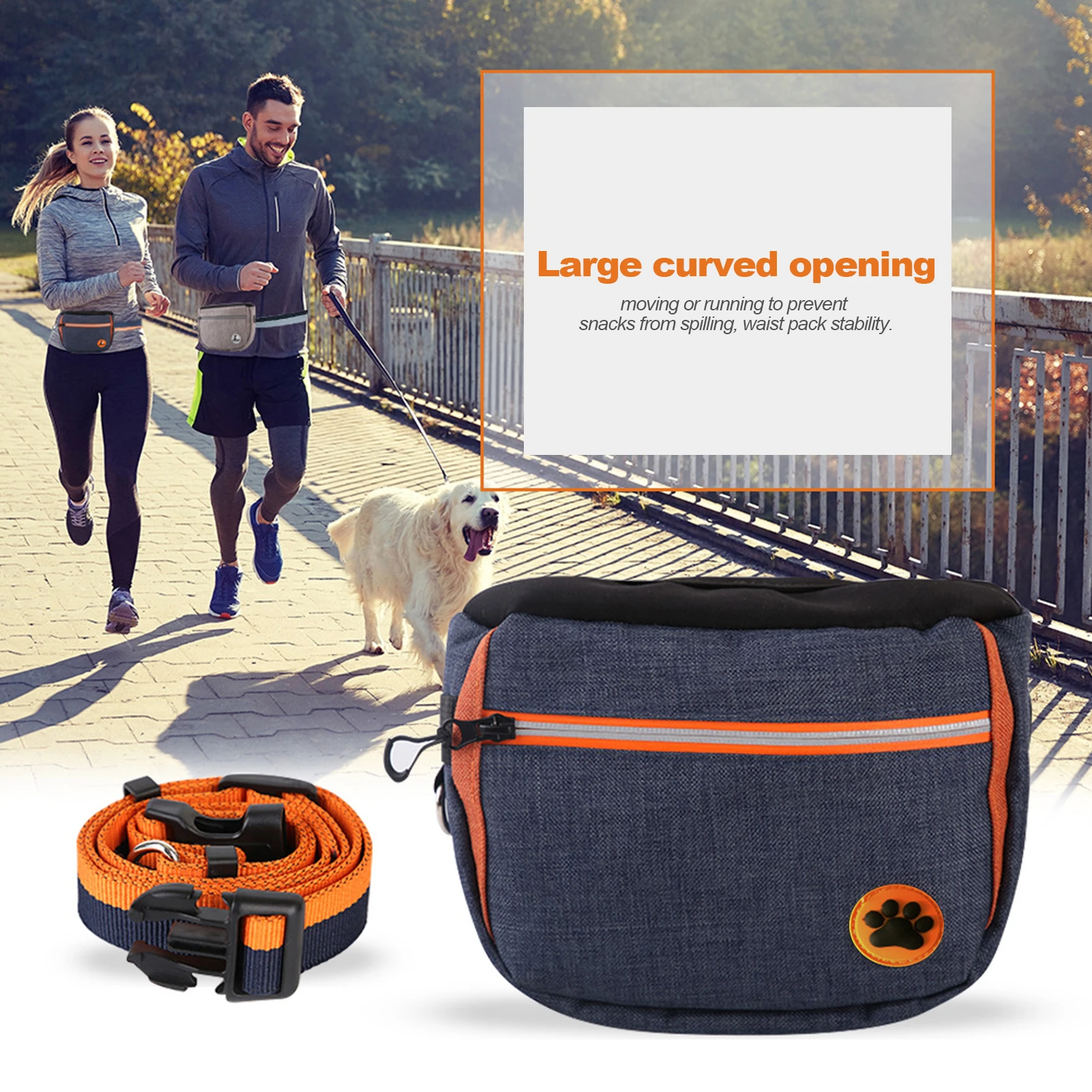 Waterproof Dog Treat Bag Outdoor Pet Training Pouch Snack Bag Waist