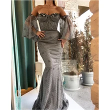 Выпускное Платье элегантное Тюлевое платье-Русалка с вырезом лодочкой длинное до пола официальное вечернее платье вечерние платья