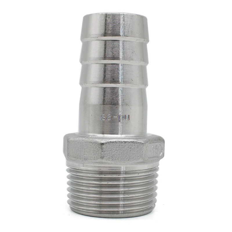 304 Stainless Steel BSP Male Thread Pipe Fitting x 6mm-50mm Barb Hose Tail Pagoda Coupling Connector 1/8" 1/4" 3/8" 1/2" 3/4" 2"