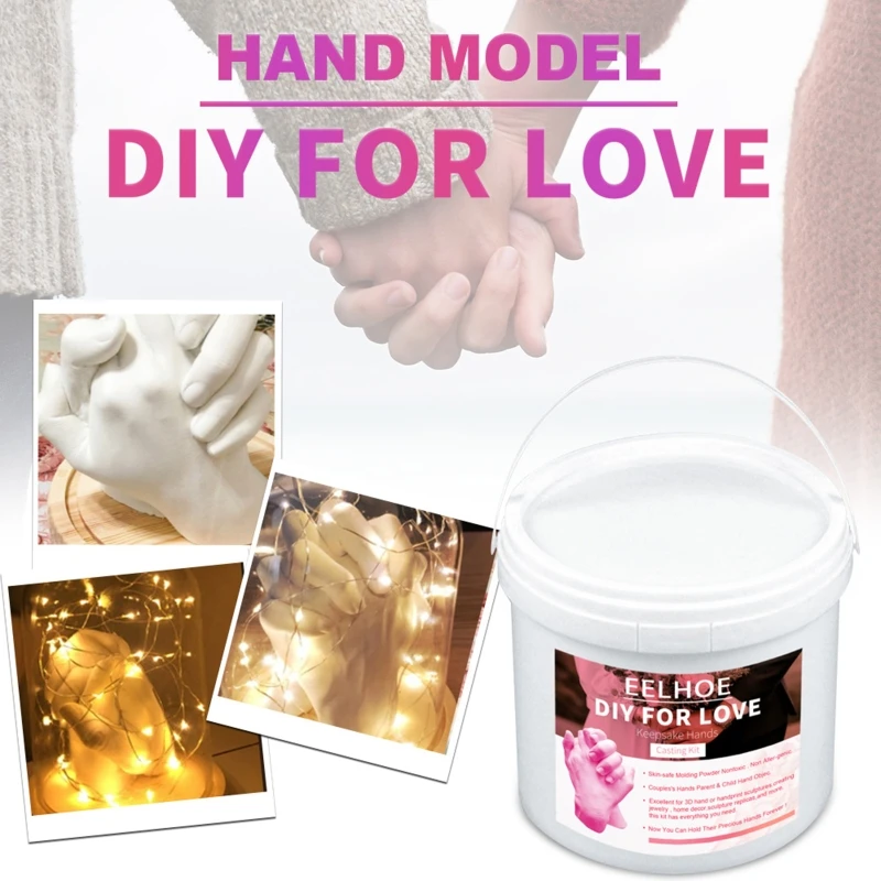 3D Handmade Hand Mold Casting Clone Powder DIY Kit Couples Hand Holding  Statue Molding Crafts For