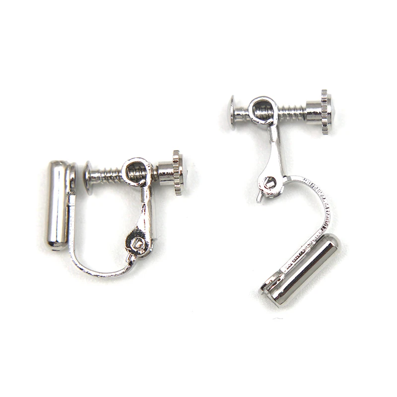 6pcs, 3 Pairs-silver Screw in Clip Earring Findings Screw Back