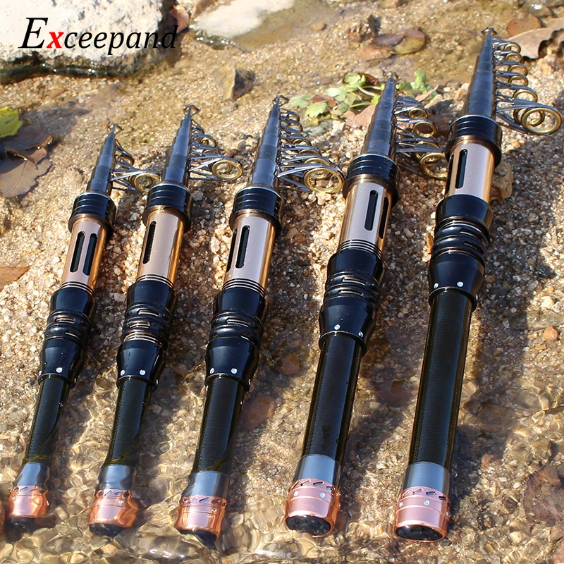 

Exceepand 1.3M - 2.4 M Carbon Portable Telescopic Fishing Rod Pocket Sea Superhard Spinning Rod Set