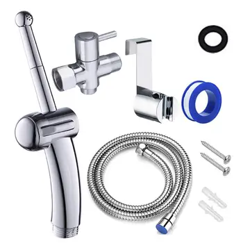 

Handheld Bidet Sprayer Adjustable ABS Spayer & Brass T-Adaptor for Bathroom