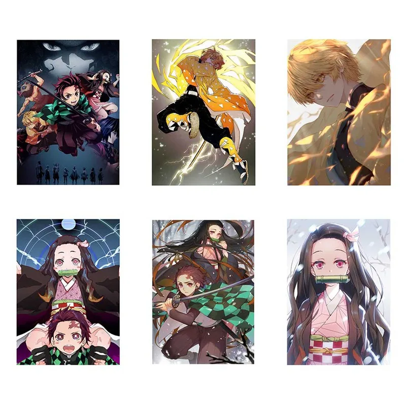Demon Slayer: Kimetsu No Yaiba Tanjirou Nezuko Аниме Манга настенный постер для украшения гостиной и