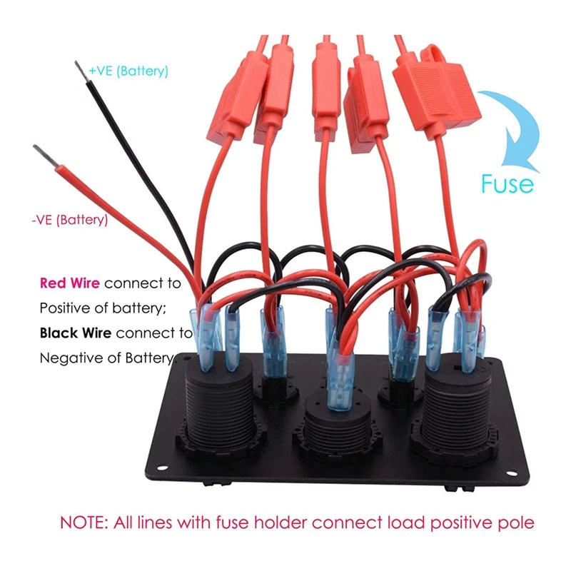 5Digit Cat Eye Switch Panel Group Cassette with Fuse Box Car Modified