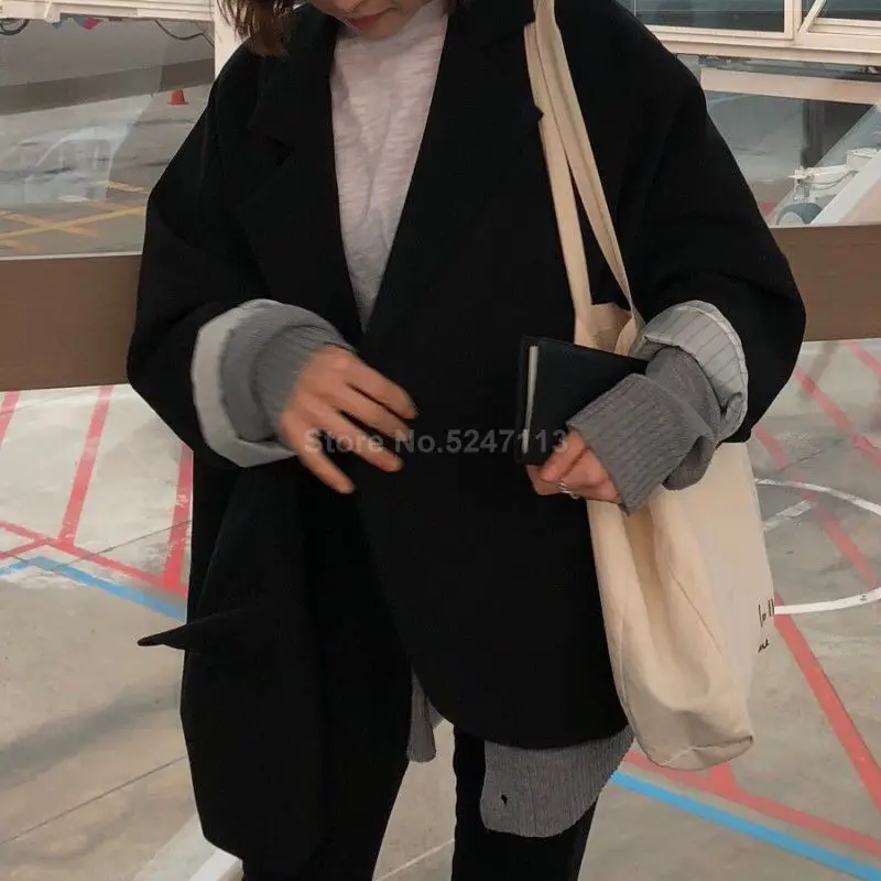 Women Autumn Winter Black Vintage Blazers Coat Female Jackets Blaser Feminino Chaqueta Mujer Plus Size Veste Femme