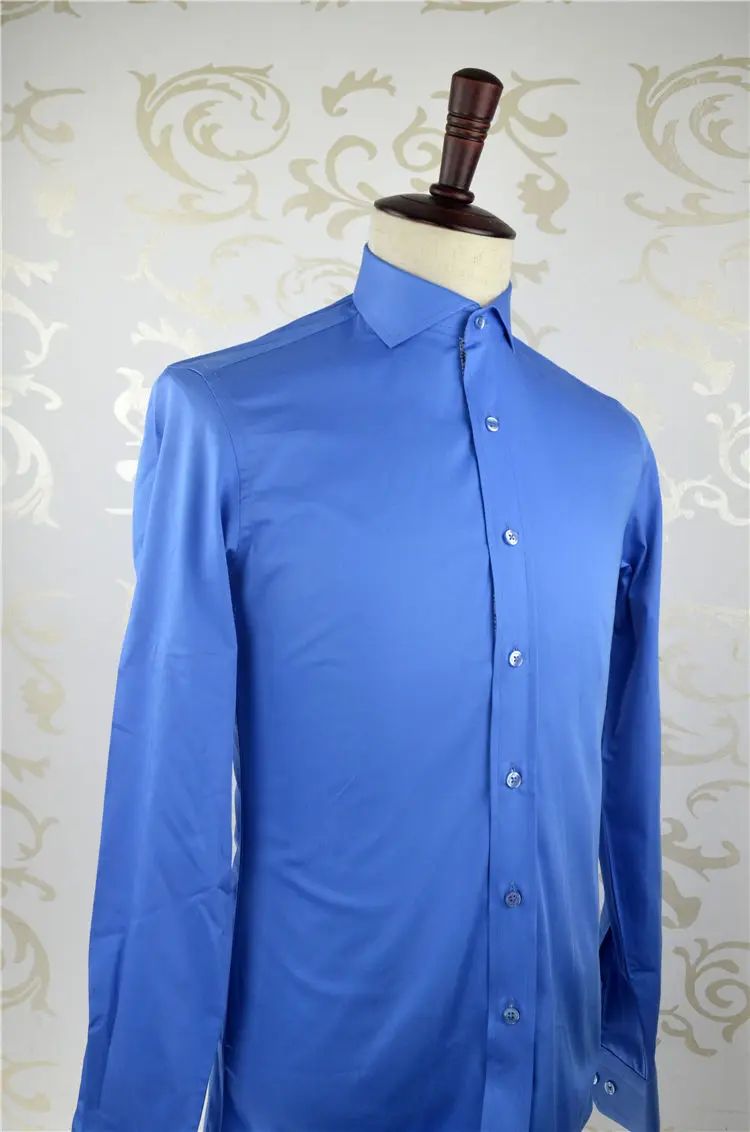 Изготовленные на заказ рубашки синяя с длинным рукавом деловая рубашка из хлопка с длинным рукавом рубашка мужская одежда рубашка модная с длинным рукавом
