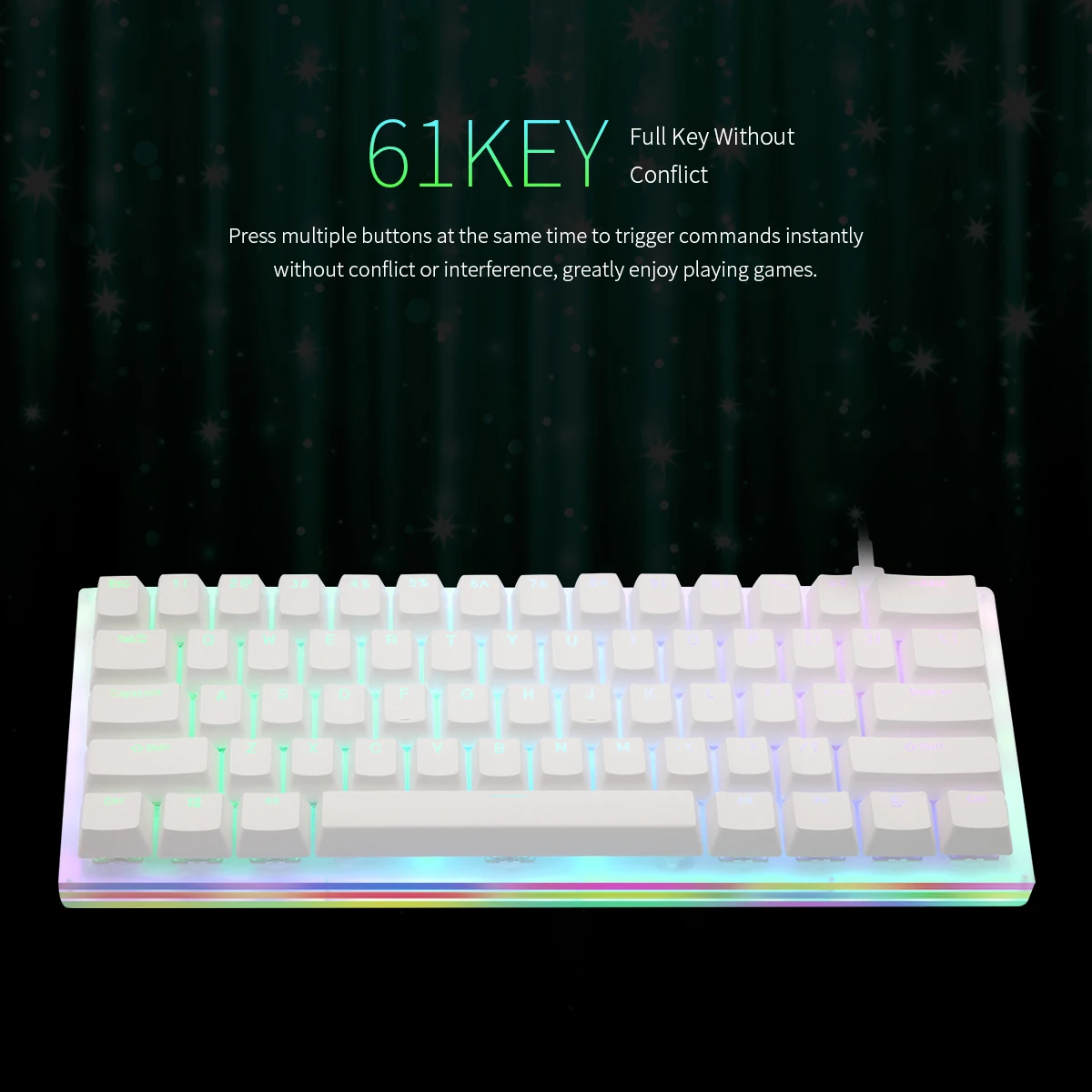 Iluminação com Interruptor Kit de Teclado Womier Chave Mecânico Personalizado 60% Case Pcb Swappable Interruptor Quente Suporte Efeitos Rgb Led 61 - Imagem 2