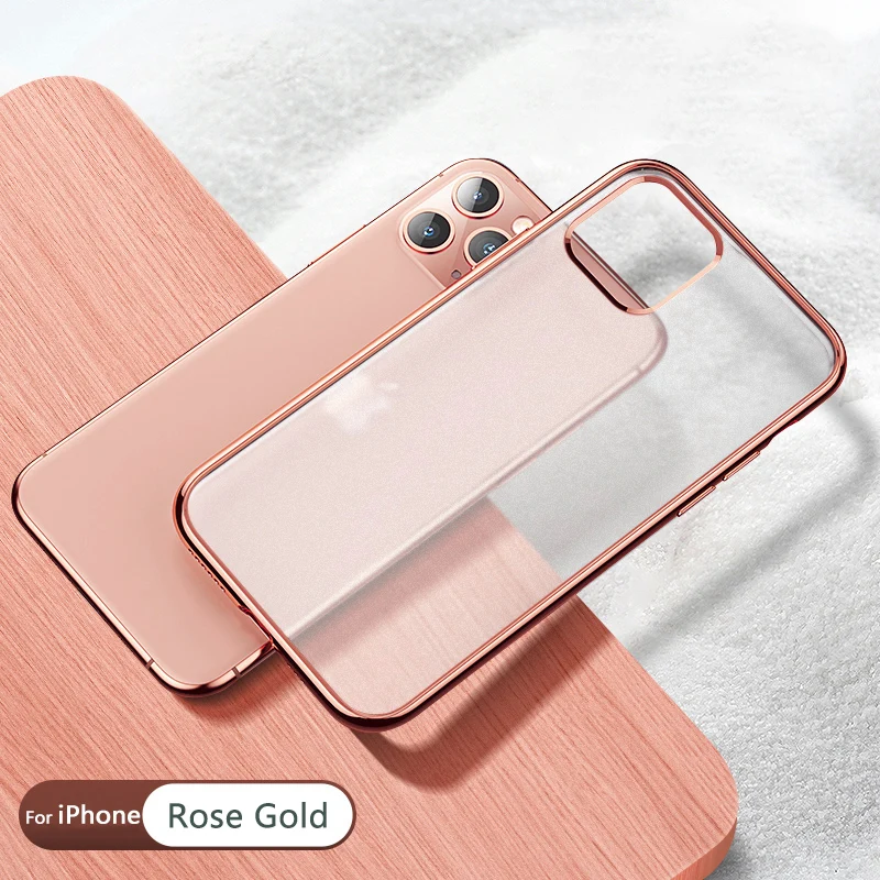 Тонкие Чехлы для телефона с покрытием для iPhone 11 Pro Max huawei P20 Lite P30 Pro mate 30 Honor 20 8X 9X Nova 5i матовый прозрачный мягкий чехол из ТПУ - Цвет: Rose Gold