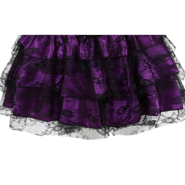 Women Sexy Mini Tutu Skirt Multilayer Mesh/Tulle/Lace/Floral Decoration Mini Pleated Skirts Fashion Dance Skirt Plus Size S-6XL 7006purple