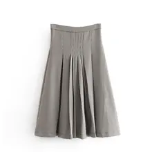 Новая женская винтажная клетчатая плиссированная юбка-миди с принтом лапки faldas mujer, женская повседневная юбка с боковой молнией QUN456