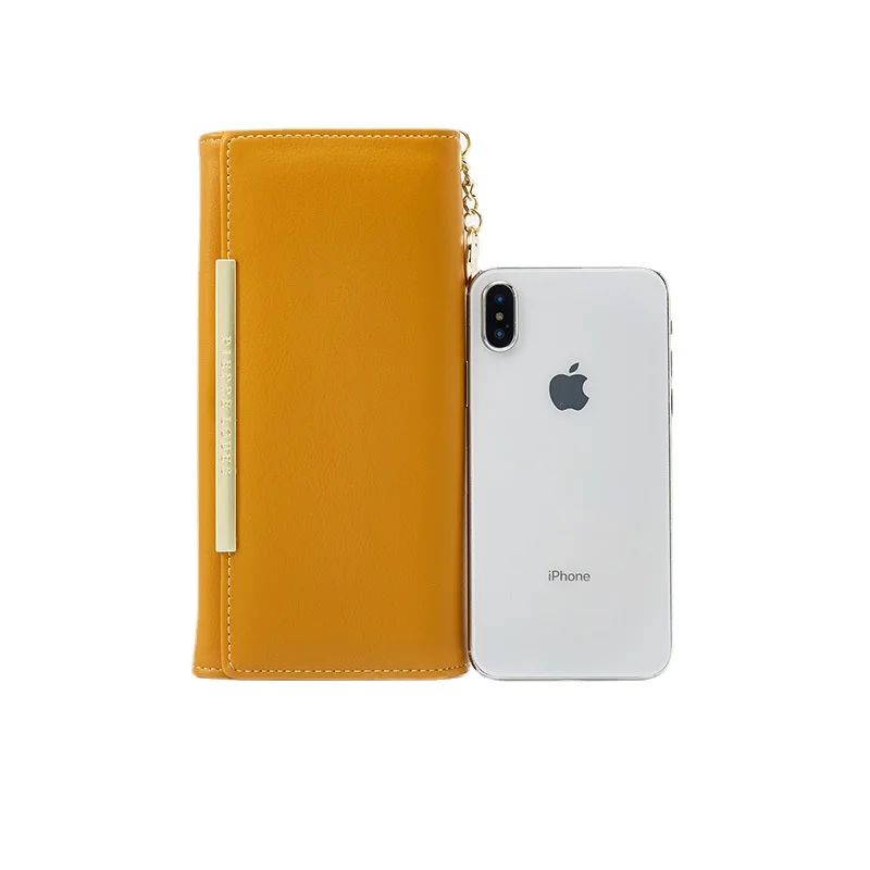 2022 New Yellow Leather Wallet Women Luxury Design Long  Woman Purses Big Capacity Zipper Purse Ladies Brand Coin Card Wallet