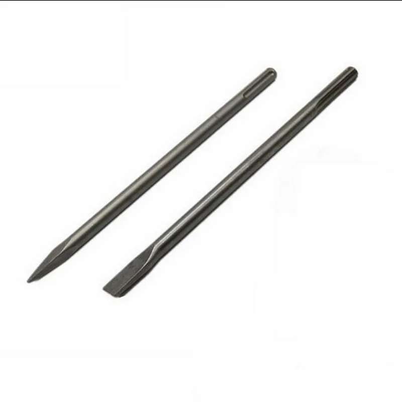 

Free shipping 2PCS SDS-MAX 18*350mm 1pc sharp point&1pc flat head electric Hammer chisels for concrete/brick/wall slotting