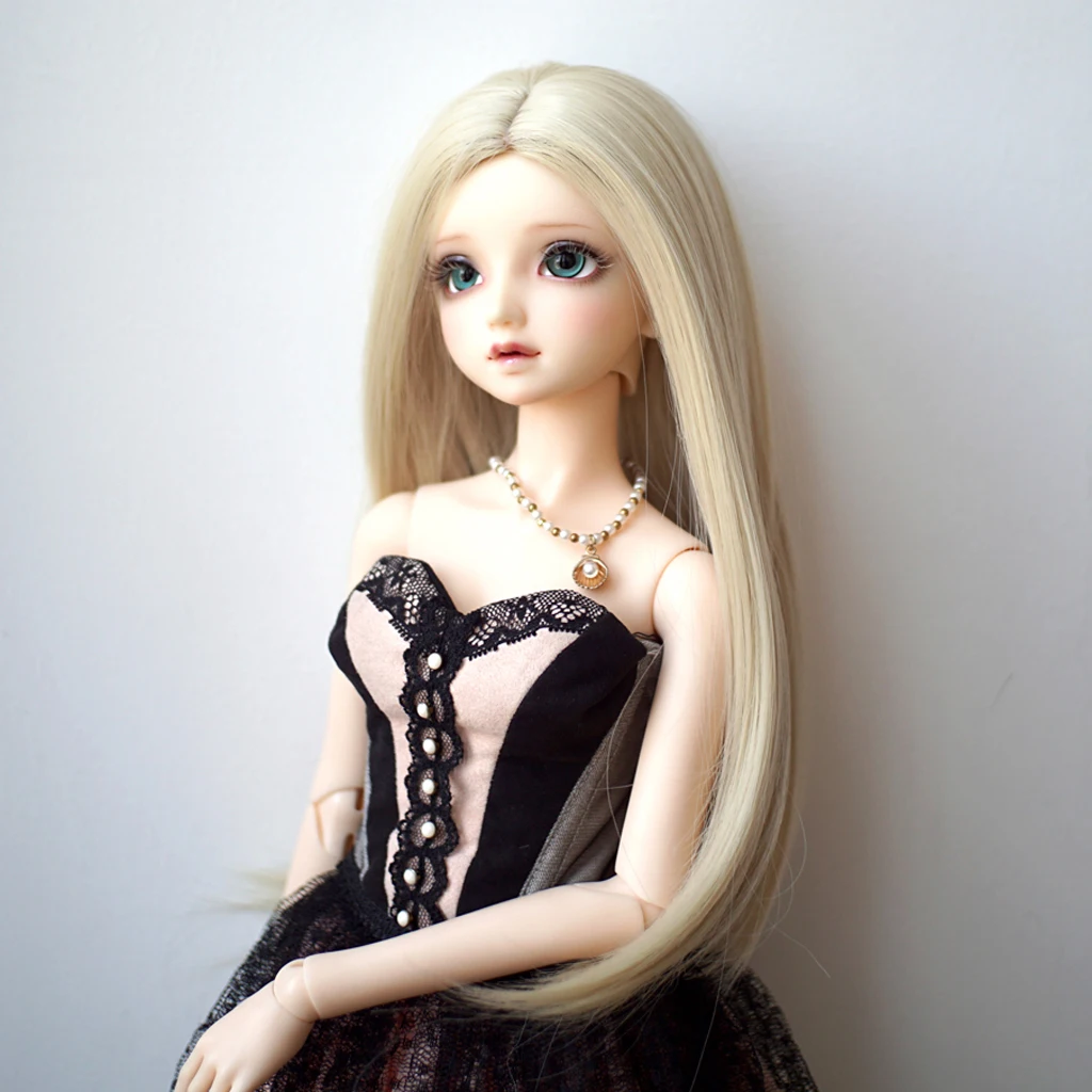 Прямой парик для шарнирной куклы 9 10 дюймов 22 24 см 1/3 DOD SD DZ Dollfie Flaxen аксессуары