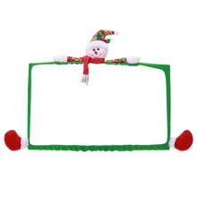 Border Accessories Santa Claus Cover Christmas Computer Home Decor Screen Monitor Snowman Decorations For 19-27inch