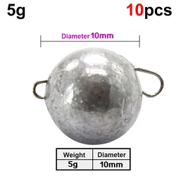 10-Piece Bullet Weight Fishing Sinkers Set for Quick Sinking in Deep Sea Bass Fishing (10pcs  5g)