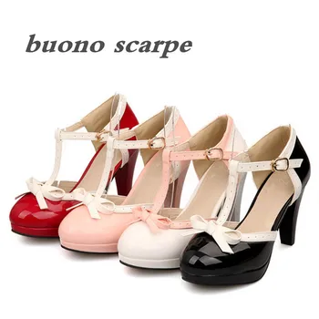 

New Sweet Patent Leather High Heel Sandals Size 33-48 Colorblock Sandals