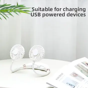 

Vehemo Massage Fan Neckband Double Air Lazy Fan Portable Fans Sports Neck Mini Fan Outdoor Rechargeable