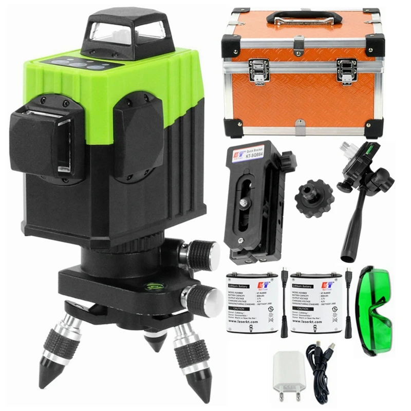 

Kaitian 8 Lines Laser Level Bracket Self-Leveling 360 Horizontal And Vertical Lines Work Separately Green Lasers Beam Level Tool