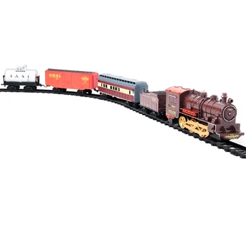 

Electric Dynamic Steam Track Train Set 4Cars Simulation Passenger Carriage Kids Railway Track Toy Birthday Gift Educational Toy