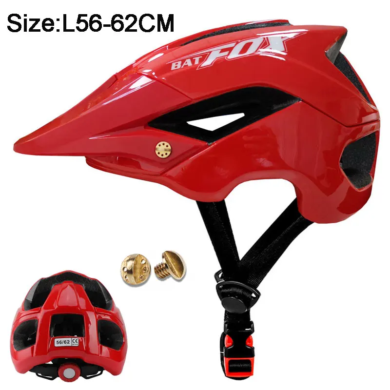 5002-red BATFOX Сверхлегкий велосипедный шлем черный красный матовый MTB дорожный велосипедный шлем mtb специальный велосипедный шлем - Цвет: 5002-red