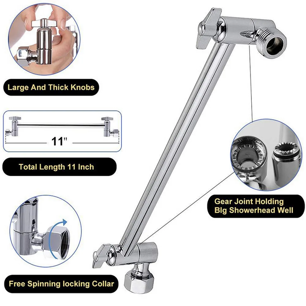 AdjustableShowerArmExtensionByBrassShowerHeadExtensionArmwith