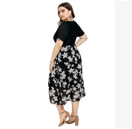 Vestidos de festa, женское платье, летнее платье, sukienki femme, сексуальный v-образный вырез, принт, винтажное шифоновое платье размера плюс, женское платье, fw418