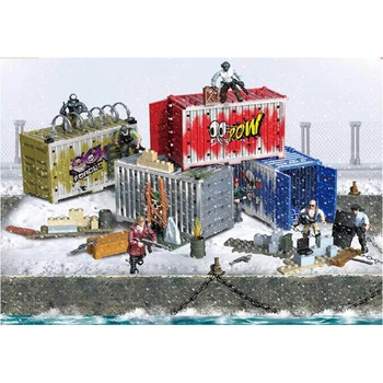 

4pcs/set Military Special Forces Soldiers Bricks Snow Leopard Commando building block army action figures Container weapons toys