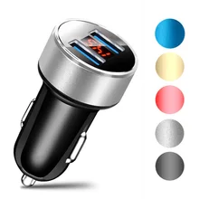 QC 3,0 5 V/3.1A двойной USB Автомобильное зарядное устройство светодиодный дисплей Быстрая быстрая зарядка контроль напряжения быстрое автомобильное зарядное устройство алюминиевый сплав