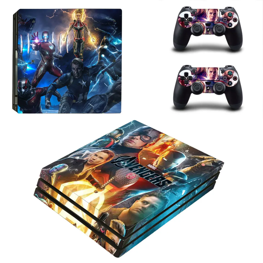 Мстители стилизованное покрытие наклейка для PS4 Pro консоль и контроллеры наклейка виниловые скины крышка YSP4P-3357