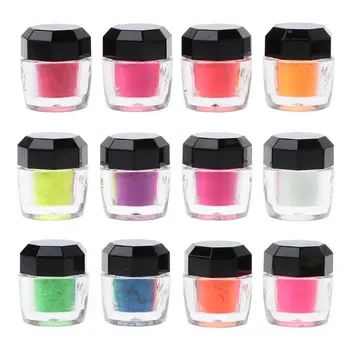

12 Color Neon Pigment Powder Black Light UV Reactive Fluorescent Pigment Makeup Nail Art Resin Jewelry Making Craft Tool