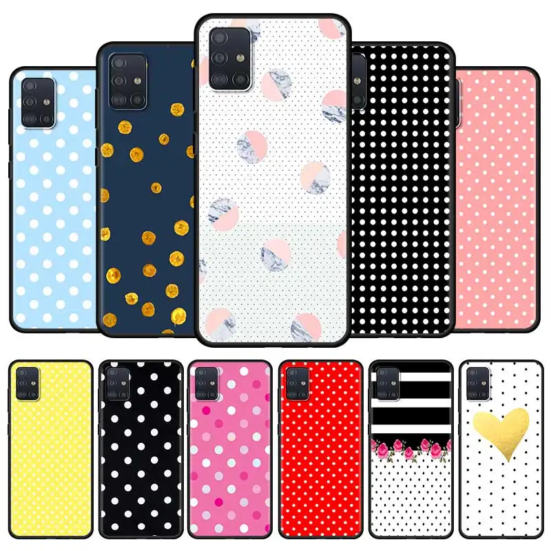 Чехол в горошек для телефона Samsung Galaxy A21s A12 A51 A71 A52s A01 A11 A31 A41 A91 A22 A32 A42 A52 A72 |