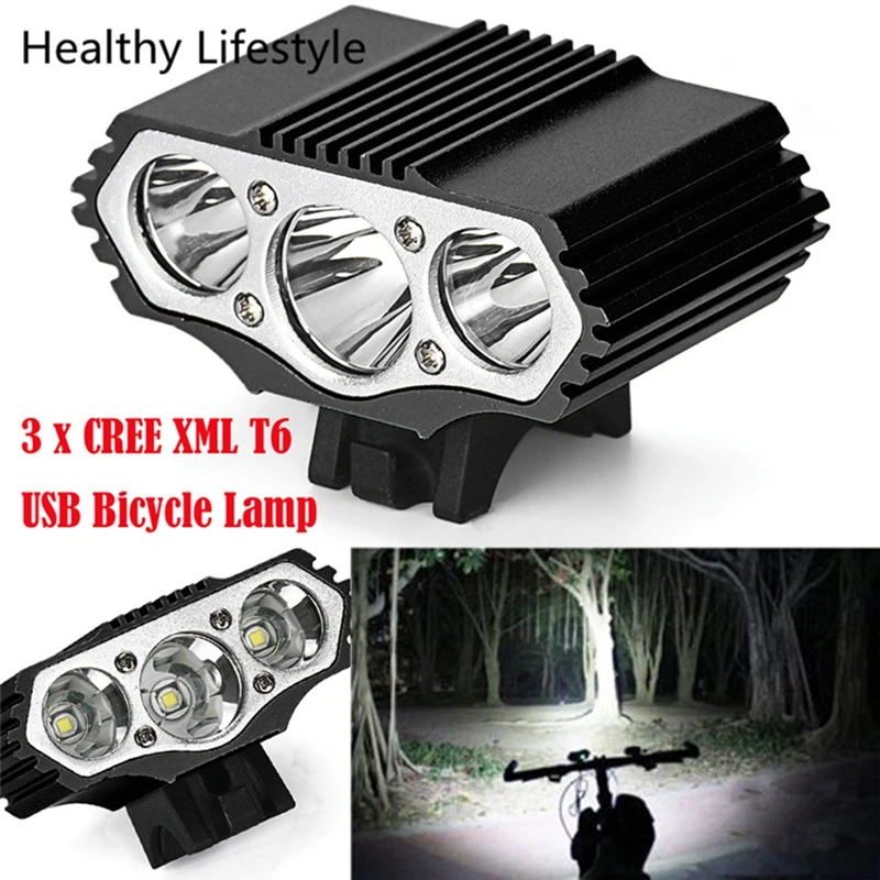 Top 12000 Lm 3 x XML T6 LED 3 Modes Bicycle Lamp Bike Light Headlight Cycling Torch Outdoor Bike Bicycle Light Accessories 6 Top 12000 Lm 3 x XML T6 LED 3 Modes Bicycle Lamp Bike Light Headlight Cycling Torch Outdoor Bike Bicycle Light Accessories 6
