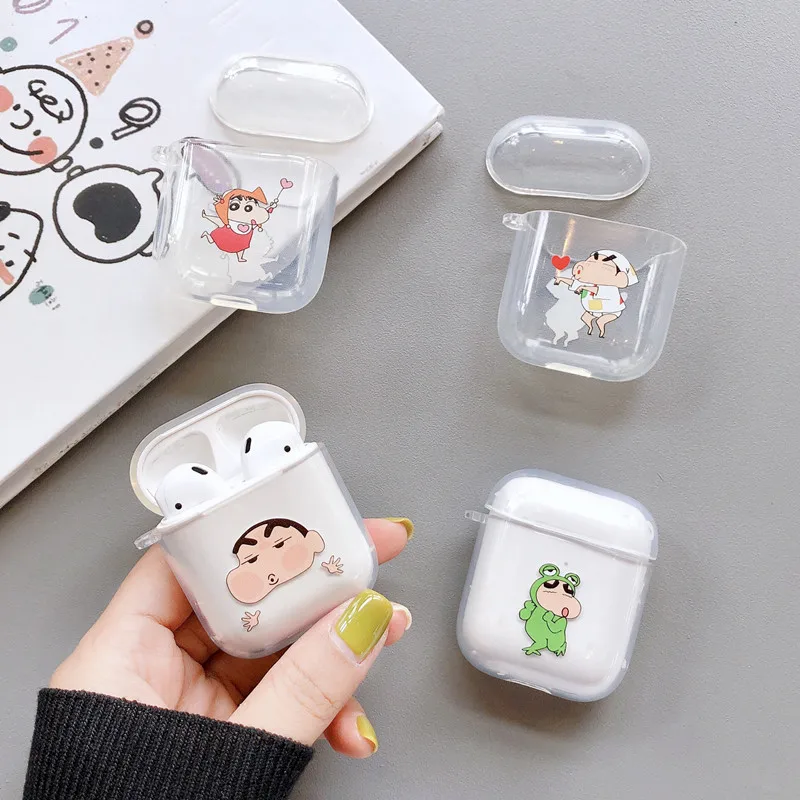Мультяшный чехол Crayon Shin-chan для Apple Airpods, беспроводной bluetooth-наушник, мягкий прозрачный чехол для наушников Airpods