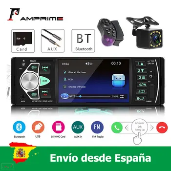 

AMPrime 1DIN 4.1''Car radio digital TFT screen FM Bluetooth Steering Wheel Remote Control Intelligent Dynamic Reverse Camera