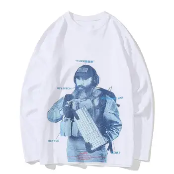 

Hip Hop Causal T-shirts Men 2019 Autumn Long Sleeve Letter Printed Harajuku Tops Tees Skateboard T Shirt Streetwear