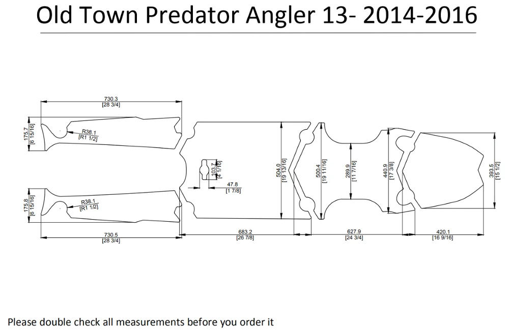 Старый город Хищник Angler 13 Каяк Лодка EVA настил КОВРИКИ НАБОР 1/4"