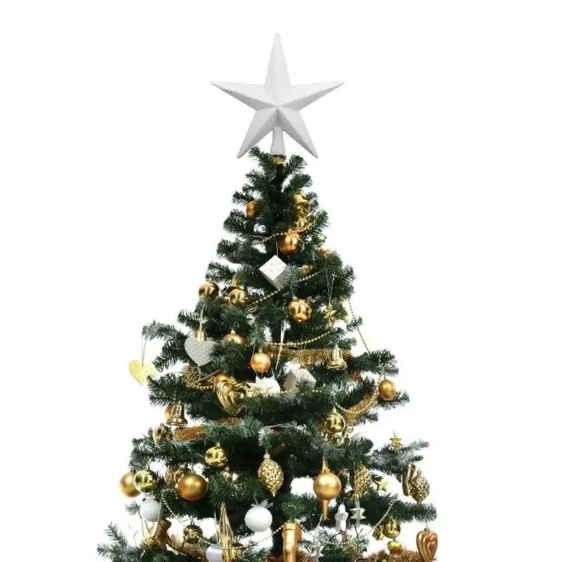 20 см, Звездные белые верхушки для рождественской елки, пластиковая смола, новогодний Праздничный Орнамент, новогодний орнамент для домашней вечеринки, декоративные аксессуары