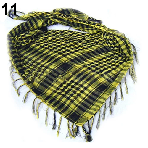 Eyicmarn Women Mens Plaid Tassel Arab Shemagh KeffIyeh Scarf Wrap