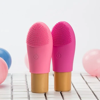 

Battery Electric Silicone Cleansing Brush Instrument Ultrasonic Vibration Beauty Device Pore Cleaner Cleansing Brush