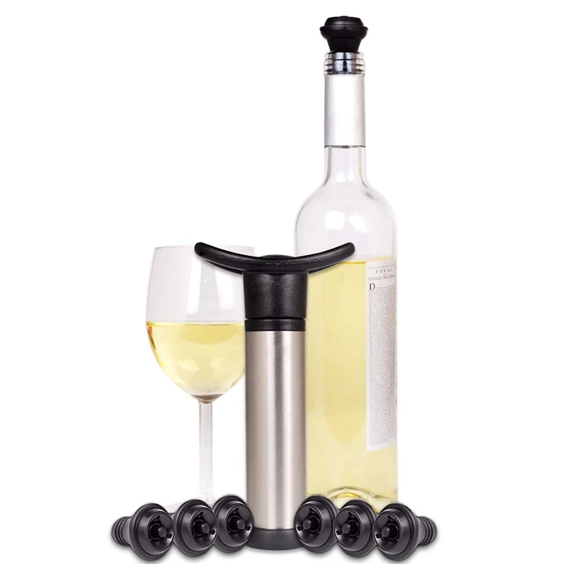 Вакуумный воздушный насос для хранения вина с 6 пробками для винных бутылок прочная конструкция из нержавеющей стали герметичная, герметичная печать Ea